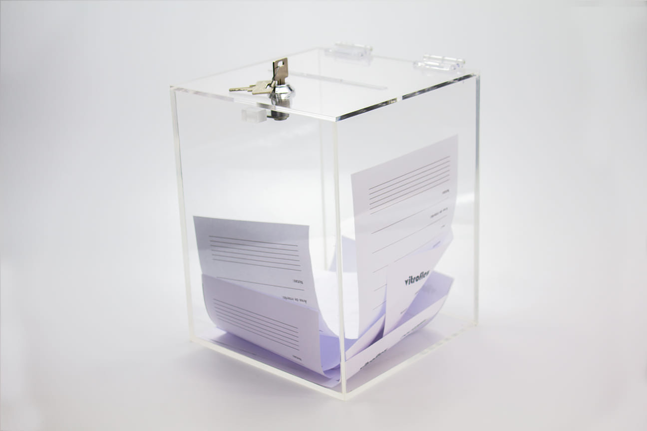 cajas y cubos metacrilato para organizar tu exposición