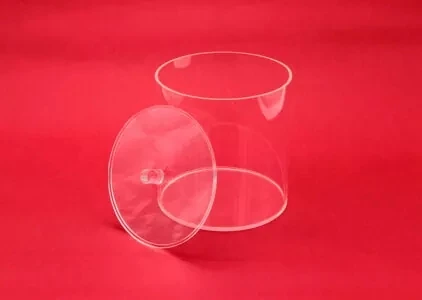 Caja redonda de metacrilato