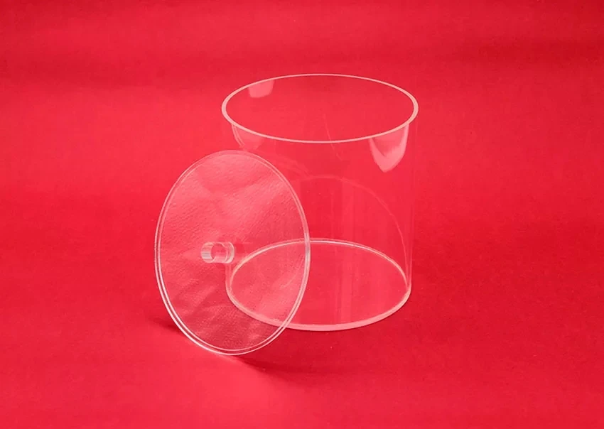 Caja redonda de metacrilato