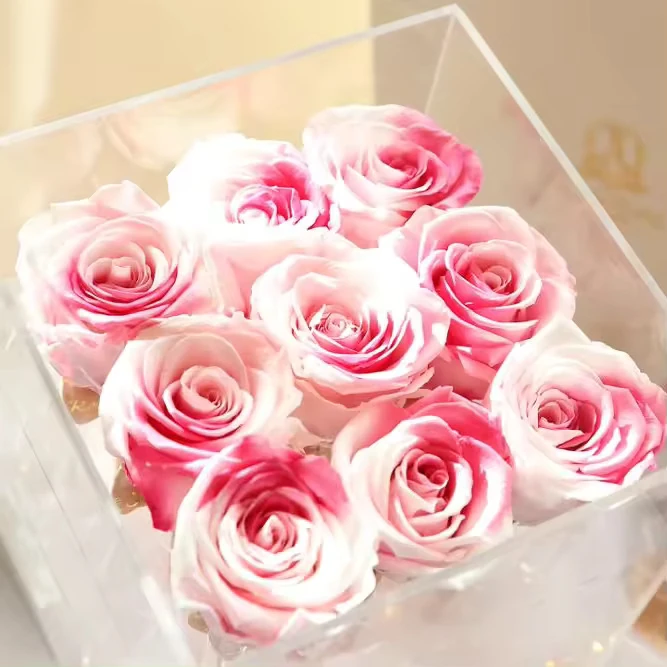 Caja de metacrilato para flores